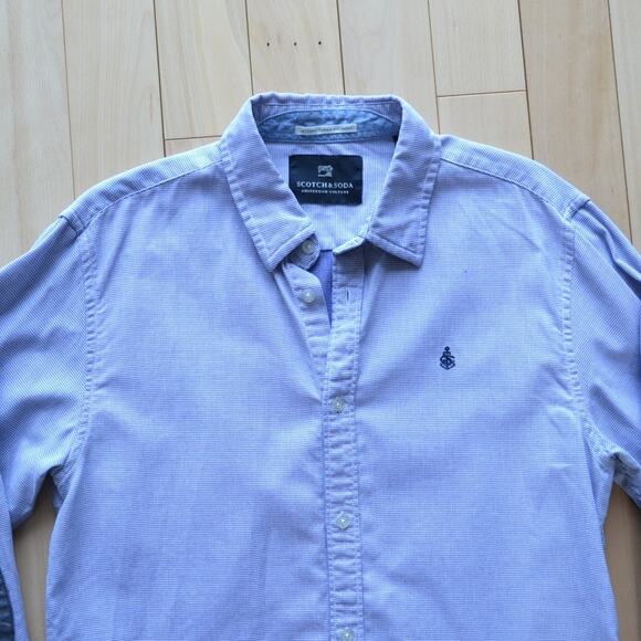 Scotch & Soda Long Sleeve Button Down Shirt Size Large Elbow Patches - Picture 2 of 4